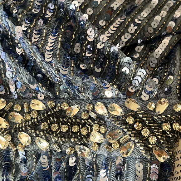 NWT MAC DUGGAL GOWN  SIZE 14  slate blue - Picture 7 of 7